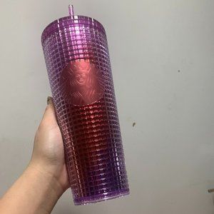 Starbucks Summer 2021 pink and purple Grid Tumbler